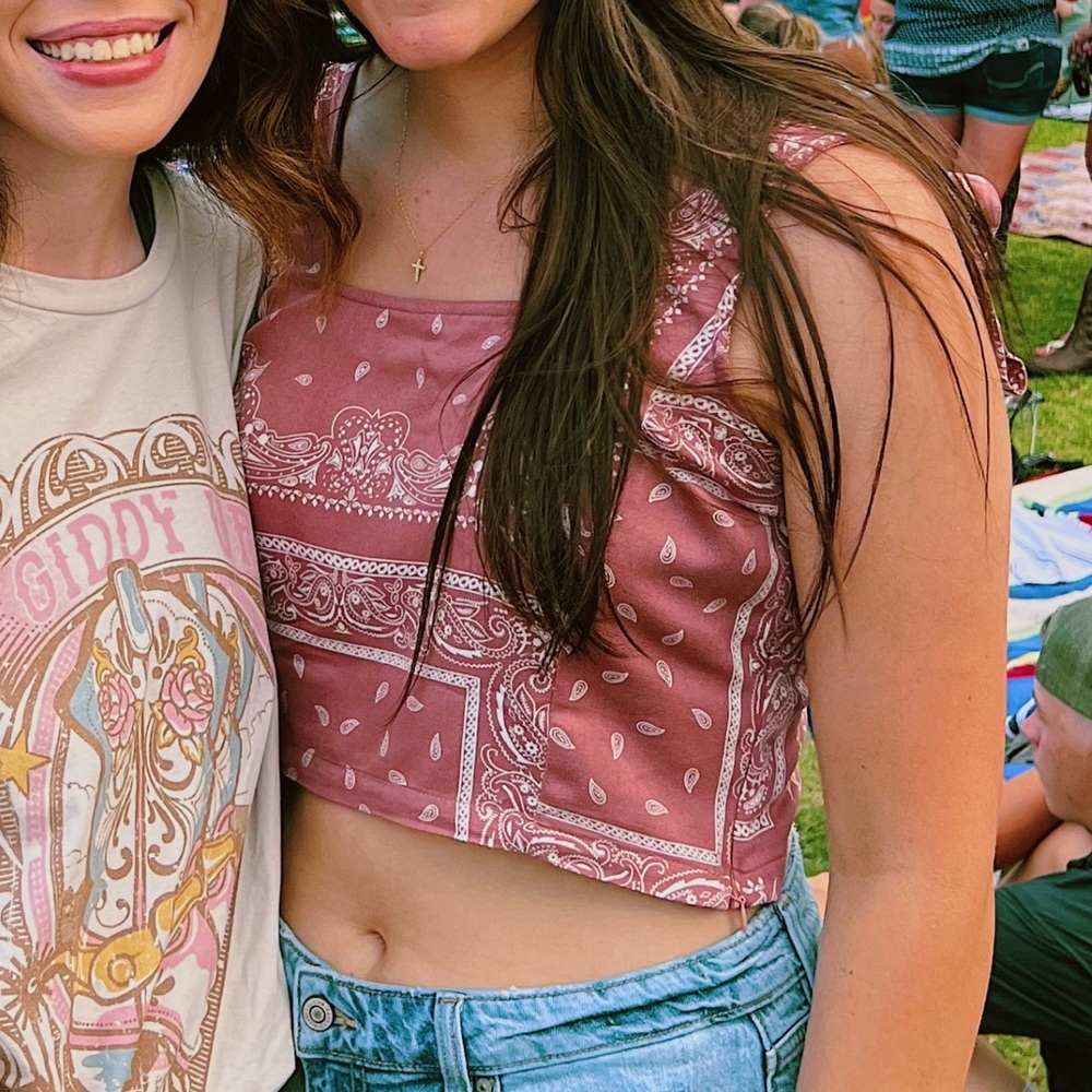 Thread & Supply Pink Crop Tank Top